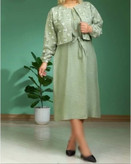 کت سارافون زنانه چاپ گل گچی جنس صوفیا